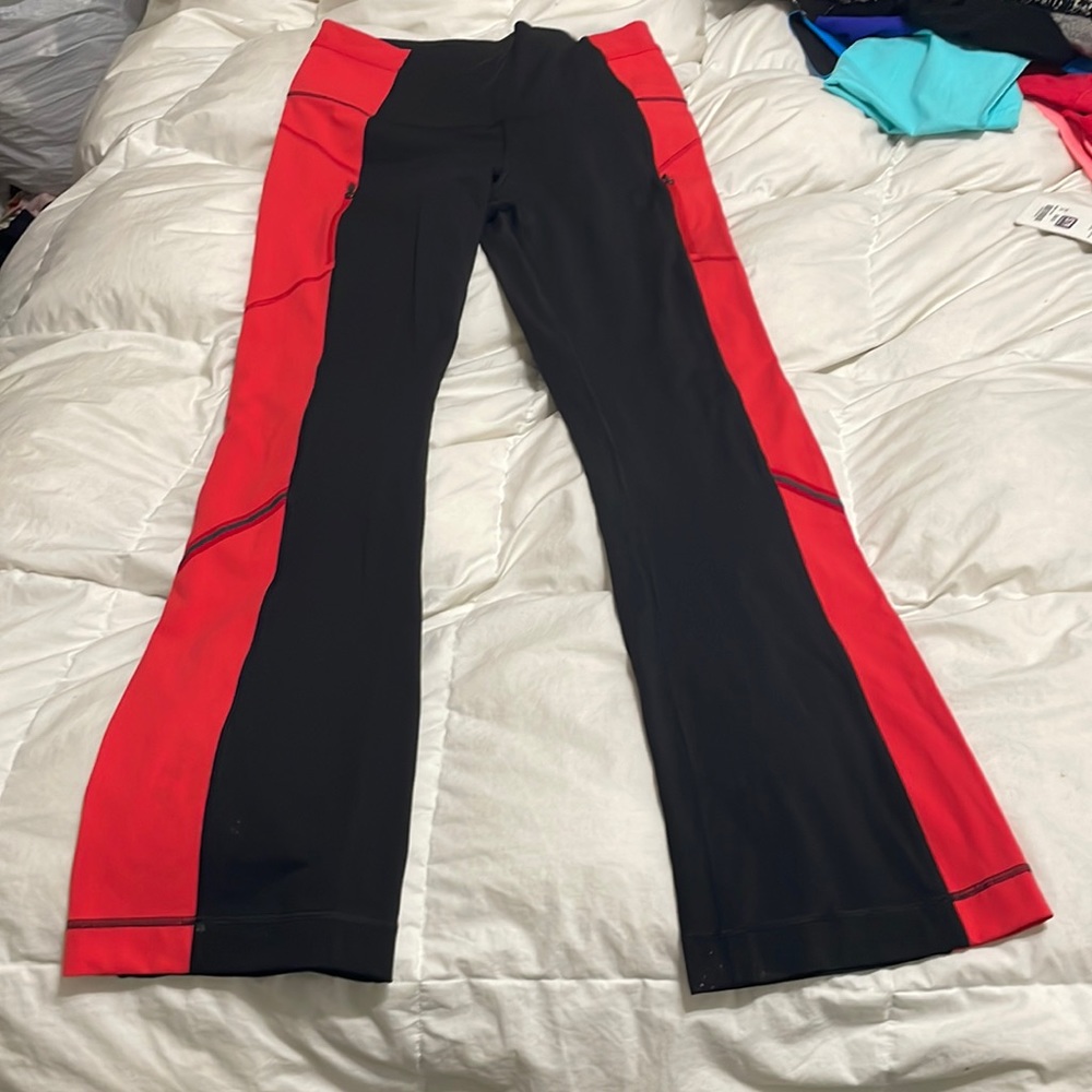 lululemon athletica Black and Red Leggings